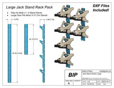 the diagram shows how to install an adjustable jack rack for each side of a wall