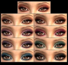 many different types of eyes with long lashes