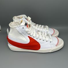 Thank You For Visiting Selling Monster1! Nike Blazer Mid 77 Jumbo Shoes Men's Sz 12 Style #Dh7690-100 Color: White Total Orange New, No Box. *Smoke Free Home *Photos Are Of The Actual Product. *Please Review Photos To Ensure You Know What You Are Purchasing. *Packaged With Care *Ships In 1 Business Day *Buy With Confidence. *Always Accepting Reasonable Offers! *We List New Items Weekly! *Don’t Miss Out, Follow Us Now! *Reach Out To Us If You Have Any Questions! *All Sales Final, No Returns! 2424 Retro White High-top Sneakers For Streetwear, Sporty White Canvas Shoes With Round Toe, Casual White Low-top Basketball Shoes, Retro White High-top Sneakers For Sports, Nike Mid-top Sneakers With Vulcanized Sole, White Canvas Shoes For Light Sports With Round Toe, White Lace-up Canvas Shoes For Sports, Nike Retro Custom White Sneakers, Nike Retro White Custom Sneakers