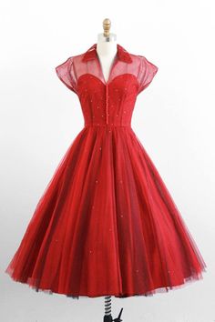 wow red red red.... 1950s Red Dress, Valentines Dress, Cupcake Dress, Vintage 1950s Dresses, Victoria Secrets, Moda Vintage, 50s Fashion