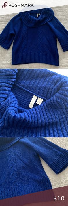 3/4 Sleeve Cowl Neck Crop Sweater - Blue Crop Sweater, Blue Sweaters, Cropped Sweater, Cowl Neck, Best Deals, Closet, Blue