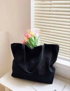 Bag linked 💐 Trendy Solid Canvas Shopping Bag, Simple Large Capacity Solid Canvas Bag, Casual Black Bucket Canvas Bag, Large Capacity Simple Canvas Bag, Black Bucket Canvas Bag For Shopping, Large Capacity Black Cotton Bag, Everyday Black Bucket Canvas Bag, Trendy Black Bag With Solid Color, Basic Solid Color Bag For Daily Use