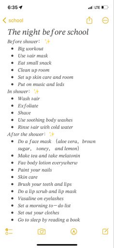 The Night Before School, Schul Survival Kits, Before School Routine, Middle School Essentials, Night Before School, School Checklist