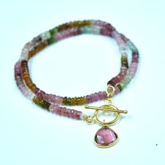 Multicolor Tourmaline Jewelry For Gifts, Multicolor Tourmaline For Jewelry Making, Tourmaline Jewelry With Round Beads As Gift, Watermelon Tourmaline Necklace, Tourmaline Jewelry, Tourmaline Necklace, Watermelon Tourmaline, Jewelry Women, 14kt Gold