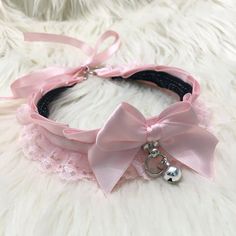 Pastel Pink Lolita Lace Collar Kittenplay Petplay BDSM Solid Pastel Pink, Kitten Play Collar, Kittens Playing, Pink Collar, Pink Collars, Choker Collar, Lace Collar, Pink Lace, Collar And Leash