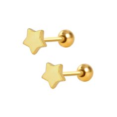 Make a splash with these Trendolla Star Minimalist Ball Back Stud Earrings! These barely-there beauties are perfect for adding a subtle shimmer to your look, making sure you stand out in all the right ways. You'll be sure to shine like a star! Tarnish-proof Water-proof Sleep / Nap-proof Create with 925 sterling silver or Medical Grade Titanium Safe for sensitive skin Wear it while working out &showering Designed to wear 24/7 Details:Materials: 925 Sterling SilverStone: Synthetic Cubic ZirconWeig Minimalist Hypoallergenic Star Cartilage Earrings, Minimalist Hypoallergenic Star Piercings, Minimalist Star-shaped Single Cartilage Earring, Minimalist Star-shaped Hypoallergenic Cartilage Earrings, Star Minimalist, Minimalist Star-shaped Cartilage Earrings With Star Charm, Silver Star Single Stud Earring, Gold Plated Star-shaped Single Earring, 14k Gold Star-shaped Single Earring