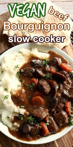 the cover of vegan's best bouguignon slow cooker