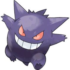 an image of a cartoon character with the word gengar on it's chest