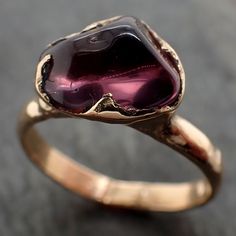 Garnet tumbled red wine 18k Yellow gold Solitaire gemstone ring 2785 Yellow Gold Solitaire, Wax Casting, Lost Wax Casting, Minerals And Gemstones, Lost Wax, Wine Colored, Jewelry Tutorials, Gemstone Ring, All Time