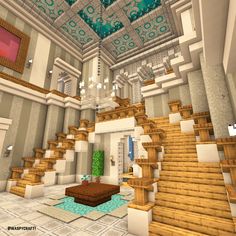 a very large room with some stairs in it