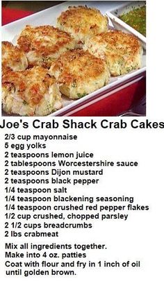 the recipe for joe's crab shack crab cakes