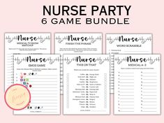 nurse party game bundle for nurses