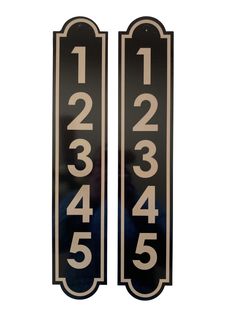 Our highly reflective aluminum address signs are designed to make locating your home or business a breeze. Crafted from weatherproof aluminum, these durable signs are built to withstand the elements while maintaining their professional appearance. Your order includes a pair of highly reflective aluminum address signs, each printed on a single side. Attach them to either side of your mailbox post for clear visibility, affix them to the front of your home or business, or any other location of your choice. The signs are 3.5" wide and either 12" or 18" high, depending on the length of your address. Numbers up to three digits will be produced on a 12" sign and four or five digit numbers will be produced as 18" signs. For your convenience, four screws are included with your purchase, ensuring ha Cricut Vinyl Mailbox Numbers, Reflective Address Signs, Metal House Numbers Address Plaque, Mailbox Numbers, Address Signs, Mailbox Post, Large Numbers, House Number Plaque, Professional Appearance