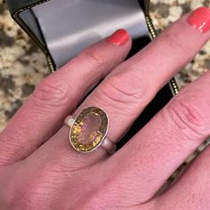 New! Absolutely Brilliant Yellow Topaz Ring Set In Solid Sterling Silver 925 Stamped Size 7 In Excellent Condition Never Worn! Yellow Topaz Ring, 7 Rings, Ring Color, Topaz Ring, Womens Jewelry Rings, Ring Set, Ring Sets, Silver 925, Topaz