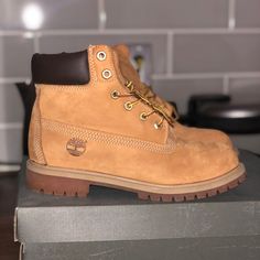 Brand New Timberland Boots Size 5.5 Casual Snip Toe Waterproof Winter Boots, Casual Snip Toe Waterproof Boots For Winter, Casual Waterproof Boots With Snip Toe For Winter, Classic Round Toe Boots With Padded Ankle, Classic Winter Boots With Padded Ankle, Burnt Orange Timberland Boots, Timberland High-top Suede Boots, Brown Ankle-high Timberland Work Boots, Brown Timberland Ankle Lace-up Boots