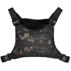 an image of a back pack with straps on the side and shoulder strap attached to it