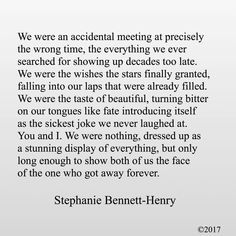 a poem written by stephanie bennet - henry