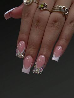 Long Acrylic Nails Coffin, Unique Acrylic Nails, Nail Swag, Bling Acrylic Nails, Acrylic Nails Coffin Short, Short Acrylic Nails Designs, Pink Acrylic Nails, Square Acrylic Nails