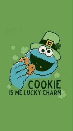 the cookie is me lucky charm on a green t - shirt with an image of a le