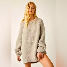 Free People Teddy Sweater Tunic. Brand New. Please See Photo For Product Description. Color Is Silver Clouds. *Cat Friendly Home Teddy Sweaters, Teddy Sweater, Silver Cloud, Sweater Tunic, Cat Friendly Home, Free People Sweaters, Cat Friendly, Free People Sweater, Tunic Sweater