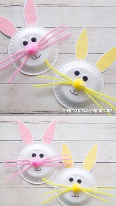 paper plate crafts with bunny ears on them