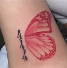 444 Butterfly, Organic Tattoo, Cute Hand Tattoos, Pretty Hand Tattoos, Dope Tattoos For Women, Red Tattoos