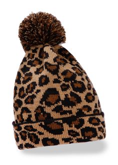 leopard beanie Leopard Beanie, Faux Leather Biker Jacket, Wild At Heart, Pink Faux Fur, Women's Beanie, Fall Accessories, Pom Beanie, Faux Fur Collar, Wild Hearts