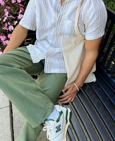 Silk Shirt Mens Outfit, Sage Mens Outfit, Men’s Spring Dress Outfit, Aesthetic Mens Fashion Summer, Men Clean Outfit, Summer Birthday Outfit Men, Men Summer Outfit Casual Classy, Mens Outfits Polo, Mens Fashion Colorful