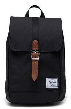 A scaled-down version of the classic Herschel pack, this mountaineering-inspired sling bag features tough construction that stands up to daily wear and tear. Signature stripe lining   600-denier canvas shell   Recycled polyester/leather   Imported Black Standard Backpack For Hiking, Black Outdoor Backpack With Adjustable Straps, Black Bags With Adjustable Straps For Outdoor Activities, Black Hiking Backpack With Adjustable Strap, Sling Bag Black, Herschel Supply Co, Herschel Supply, Herschel, Mountaineering