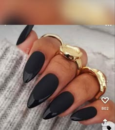 Gray And Black French Nails, Matt Black Nails With Shiny Tips, Black Witchy Nails Almond, Salem Nails Ideas, Black Nails With White Dots, Matte Black Nails With Design, Halloween Witchy Nails, Matte Tip Nails, Black Matte Nails With Glossy Tips