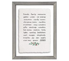 a cross stitch christmas card with the words friends, family, memories and watercolors