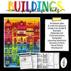 an art lesson for students to learn how to build buildings