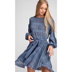 Beautiful Blue Gray Dress Breezy Blue Mini Dress For Brunch, Blue Breezy Mini Dress For Brunch, Blue Flowy Mini Dress For Fall, Blue Gray Dress, Grey Blue Dress, Dress Ootd, Clothes Style, Fall Shopping, Fashion Killa