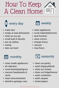 how to keep a clean home in the winter and summer months info graphic by creative commons