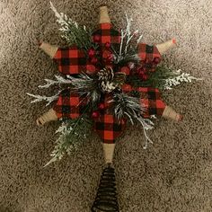 a christmas decoration on the floor