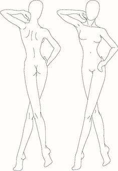 an outline drawing of a female figure