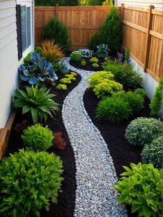 Side Yard Landscaping Ideas Side Yard Landscaping, Small Front Yard Landscaping, Modern Backyard Landscaping, Front Yard Garden Design, Rock Garden Landscaping, Garden Yard Ideas, Backyard Garden Design