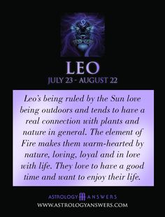 the leo zodiac sign is shown in purple and black with an image of leo on it