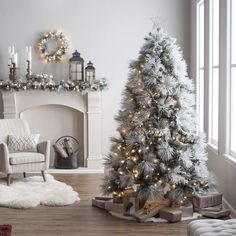 a decorated christmas tree in a living room