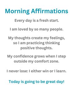 a poem that says morning affirmationss