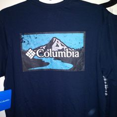 Mens Size Small. 2 Available. Nwt Retails $30 Outdoor Blue Cotton Tops, Blue Cotton Tops For Outdoor, Blue Crew Neck Shirt For Outdoor, Blue Cotton Outdoor T-shirt, Outdoor Blue Cotton T-shirt, Blue Graphic Print Top For Outdoor, Blue Cotton Shirt For Outdoor, Blue Pre-shrunk Long Sleeve Shirt, Columbia Tshirt