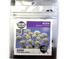 anise seed packet with white flowers in it