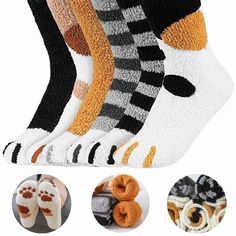 warm slipper socks Paw Slippers, Christmas Slippers, Animal Slippers, Socks Cute