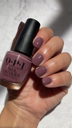 Instagram Maybe Nail Color, Brown Sns Nail Colors, Slate Nail Color, Fall Wine Colored Nails, Cool Tone Fall Nails, Lavender Manicure Ideas, Light Plum Nails, Claydreaming Opi, Opi Claydreaming