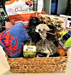 a basket filled with lots of different items