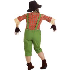 a person wearing green pants and a hat with one hand on his hip, while the other