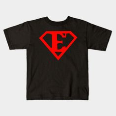 Super E symbol 02 -- Choose from our vast selection of kids T-Shirts to match anything from your child's favorite design to unique, funny designs to make the perfect custom graphic children's T-Shirt. Put what they love on Toddler T-Shirts (Ages 1-3) or Youth T-Shirt sizes. Customize to the color they love! For boys and girls. Superman Kids, Superhero Superman, Superhero Kids, Kids T Shirts, Funny Design, Superman, Kids Tshirts, Boy Or Girl, Tshirt Designs