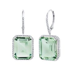 DECO COLLECTION: The SHAY Green Amethyst & Diamond Portrait Earrings. Details: 18K Gold: approx 9.06gr White Diamonds: approx .48cts Green Amethyst: approx 26.8cts Length: 30mm Pendant Size: 17mm Natural, untreated gemstones CONTACT us to further customize Product number: SE46 All products are made to order within 4 - 6 weeks. All GBP & EUR pricing includes duties & taxes. We offer complimentary International shipping and 2 day shipping within the US. For estimated delivery lead times, please se Ring Chart, Green Amethyst, Beautiful One, White Diamonds, Diamond White, Dog Tag Necklace, All Products, 18k Gold, Amethyst