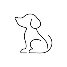 a black and white drawing of a dog