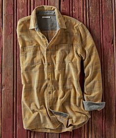 Men's Long-Sleeve Goldenrod Cord Shirt in 100% Cotton | Carbon2Cobalt Fall Washed Unstructured Shirt, Unstructured Washed Shirt For Fall, Rugged Long Sleeve Washed Shirt, Rugged Washed Long Sleeve Shirt, Rugged Washed Relaxed Fit Tops, Classic Washed Tops For Fall, Long Sleeve Tops With Corduroy Collar For Everyday, Soft-washed Relaxed Fit Shirt For Fall, Fall Washed Tops For Casual Gatherings